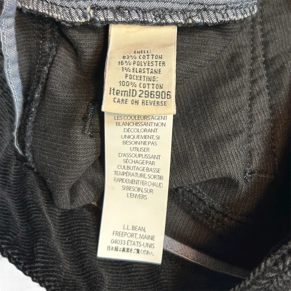 L.L. Bean Favorite Fit Women's Black Corduroy Cord Jeans Pants Straight -Size 6 - Picture 5 of 6
